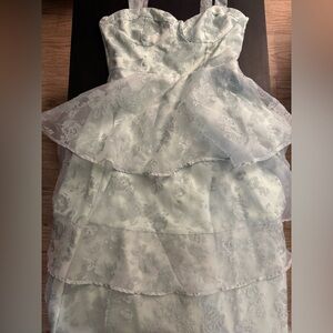 Lulus Glamorous Sweetie Sage Burnout Tie-Strap Bustier Midi Dress